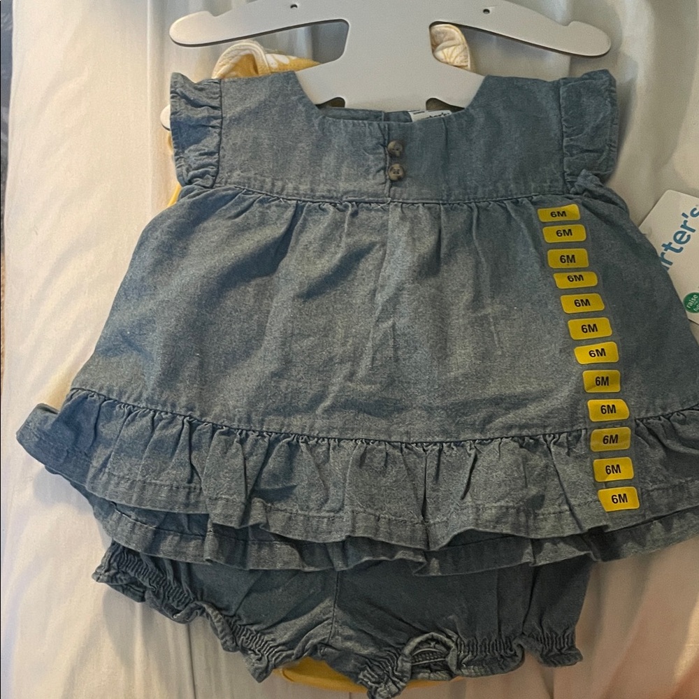 Carter's Blue Denim Baby Dress with Ruffles